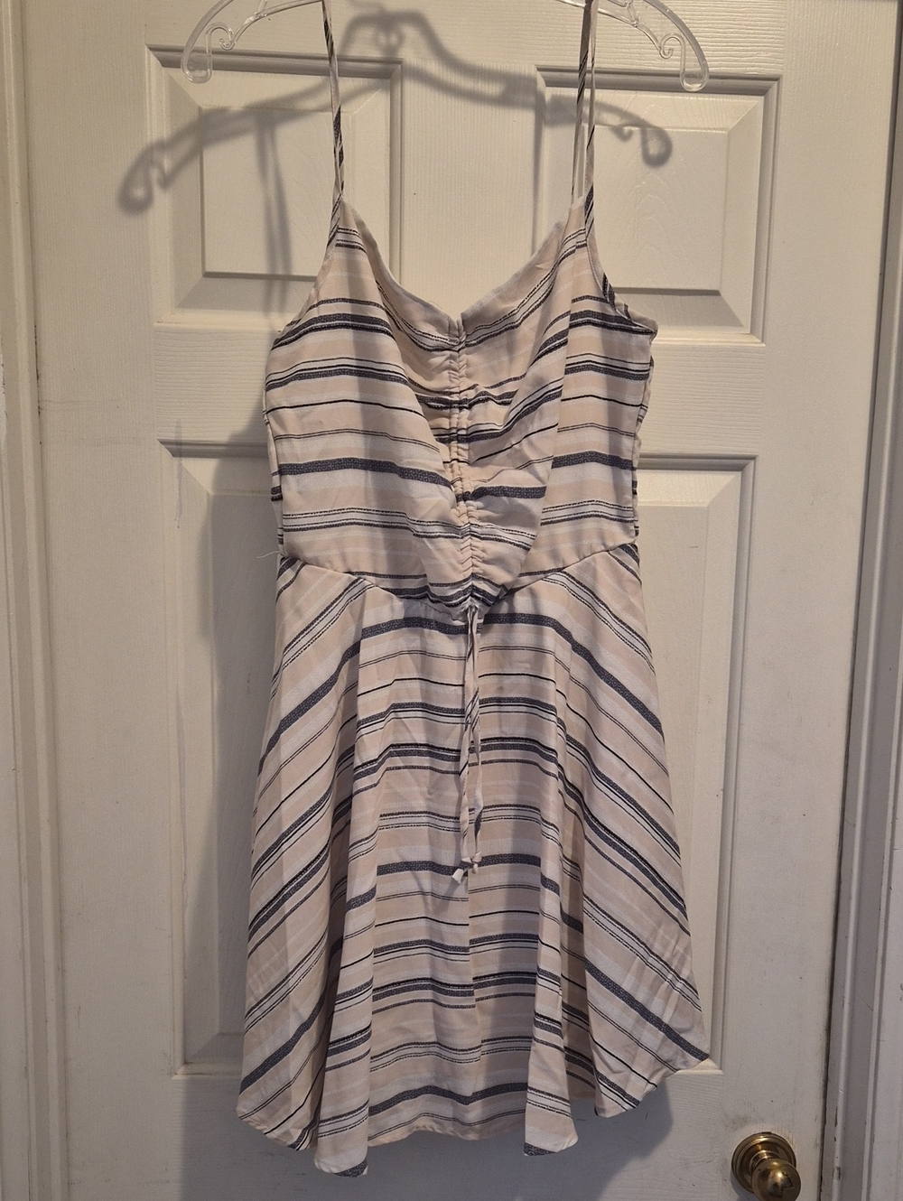 Trixxi Cream Dress with Black Stripe Detail Junior